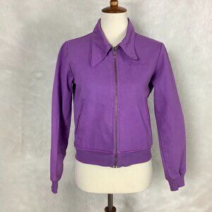 Big Bud Press Purple Zip Front Denim Jean Jacket S